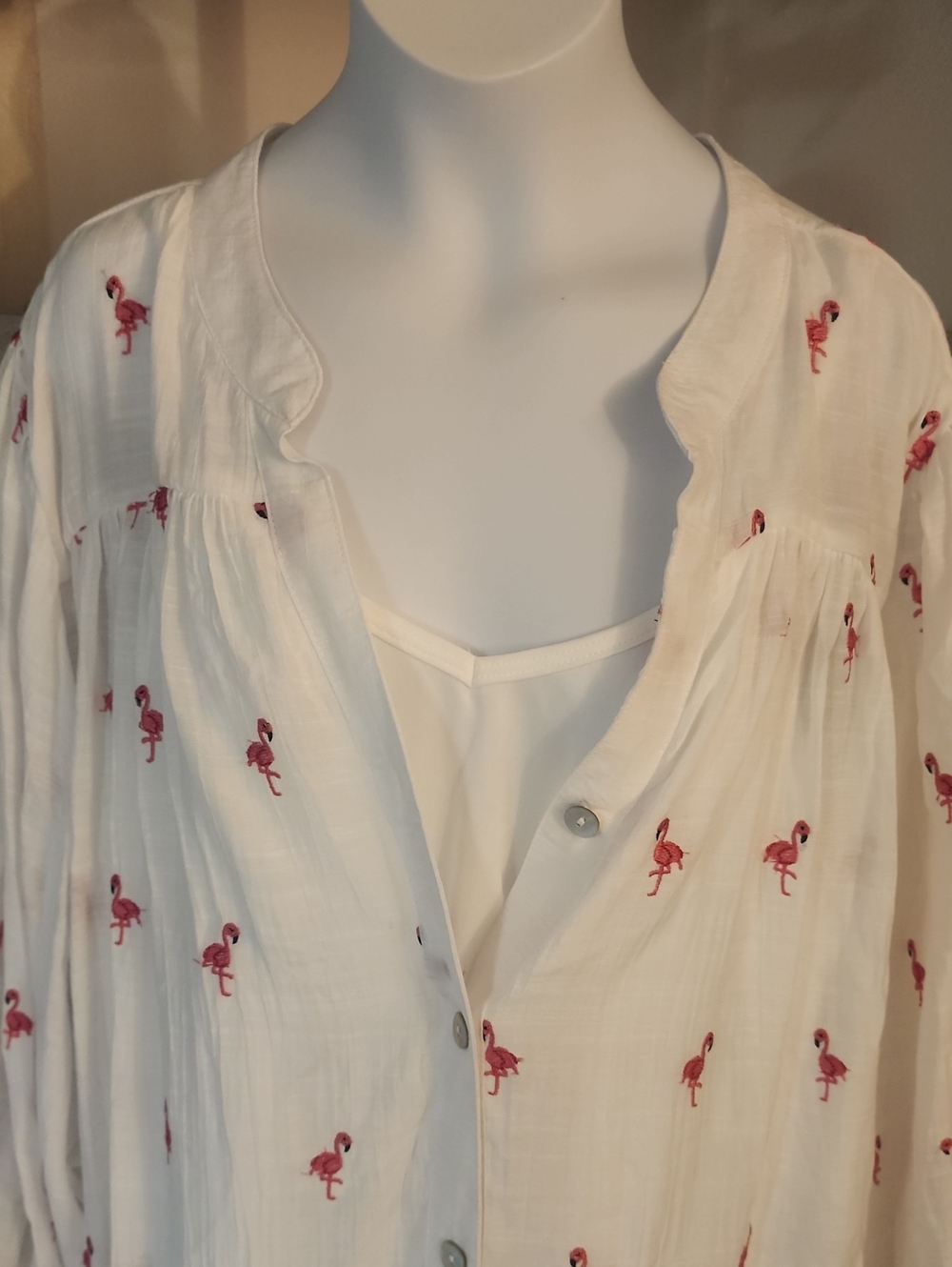 Hope Springs Brand Flamingo Embroided Blouse - Picture 6 of 8